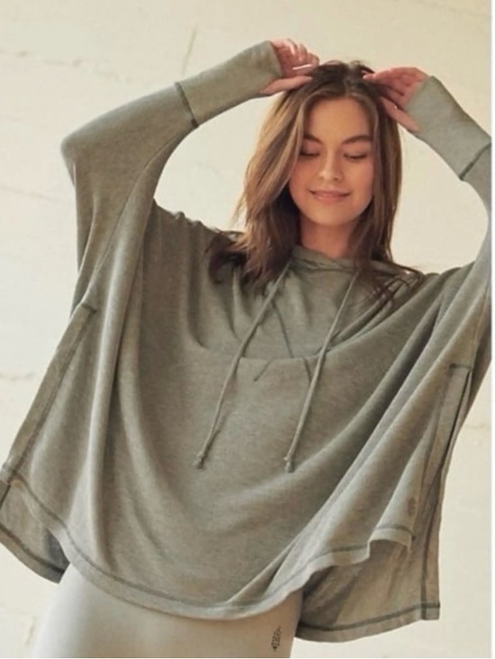 FP Movement by Free People Tops - Free People Movement Swingin' It Pullover Poncho Hoodie Sweatshirt Small Gray